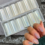 Transparent Iridescent  Foil Transfer -10 Rolls/1 Box Laser Starry Sky Star Holographic Nail Art Decals for DIY Decorations Supplies Design