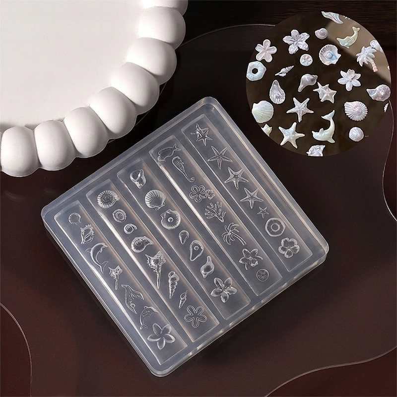 Ocean Silicone Mold - 5D Nail Art Charm Sculpture Decoration Carving Templates for DIY Precise Pattern
