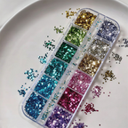 Mini Dot Sequins - 1mm 12 Grids Ultra-Thin Zero-Lift Engineering Multiple Colors 3D Holographic Colorful Circular Nail Art Glitter Supplies for Nails DIY Decorations