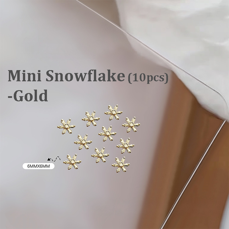 Christmas Charm - 10pcs Metallic Alloy Tree Box Mittens Nail 3D Art Accessories Easy-to-Apply for Beginner Professional Creative Eye-Catching Manicures