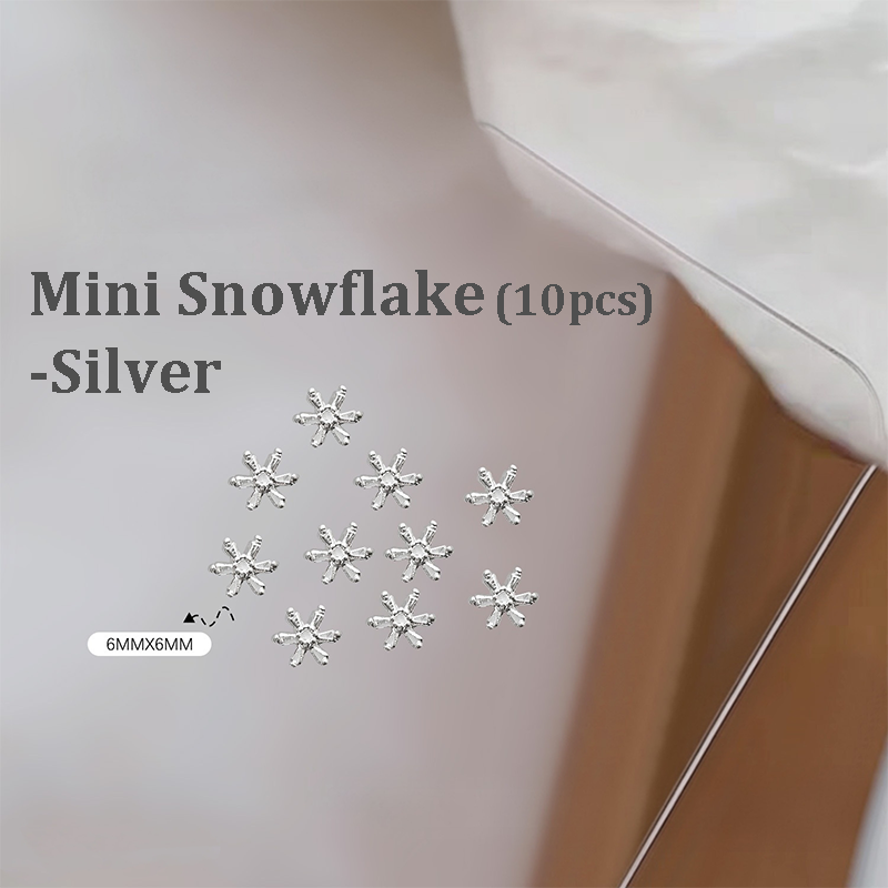 Christmas Charm - 10pcs Metallic Alloy Tree Box Mittens Nail 3D Art Accessories Easy-to-Apply for Beginner Professional Creative Eye-Catching Manicures