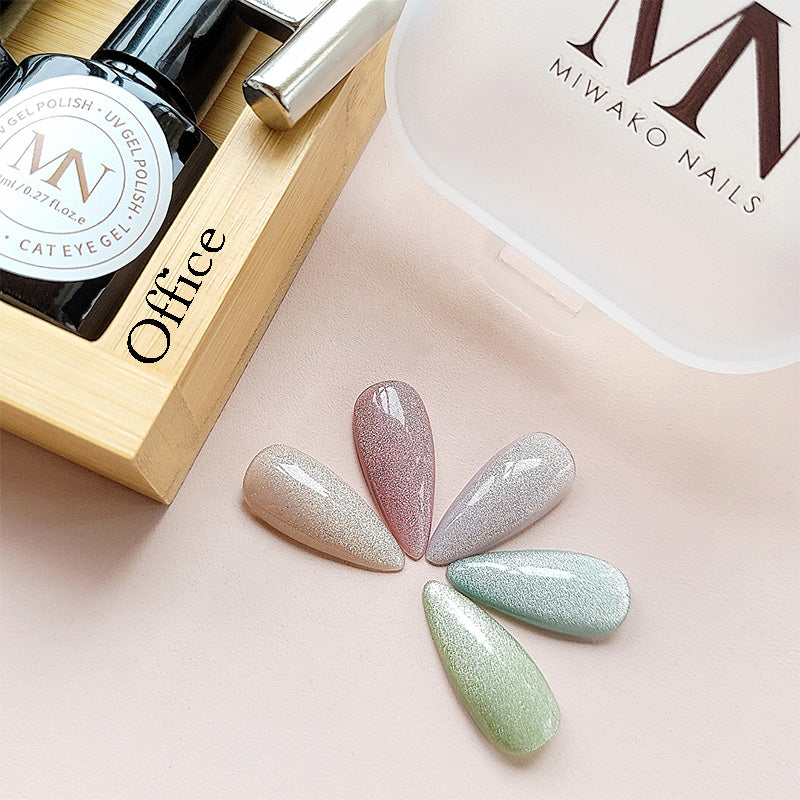 5 Colors Cat Eye Gel Nail Polish Set with 2 Pcs Magnet