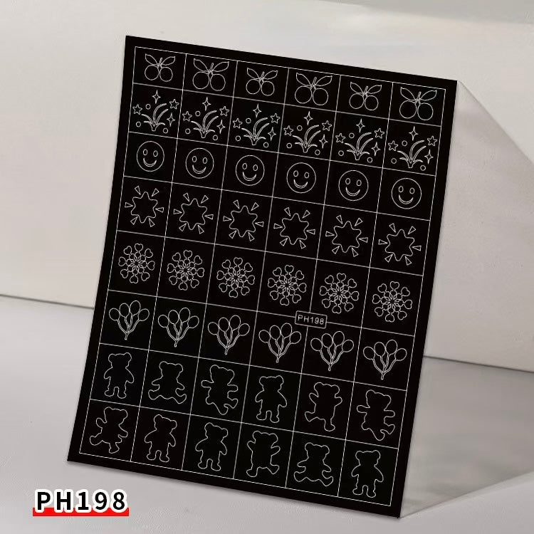 Animals Pets Nail Stencils Stickers for Nail Art Hollow Nail Guides Decals Templates Supplies