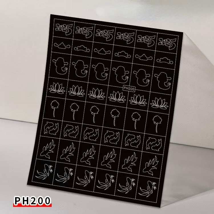 Animals Pets Nail Stencils Stickers for Nail Art Hollow Nail Guides Decals Templates Supplies