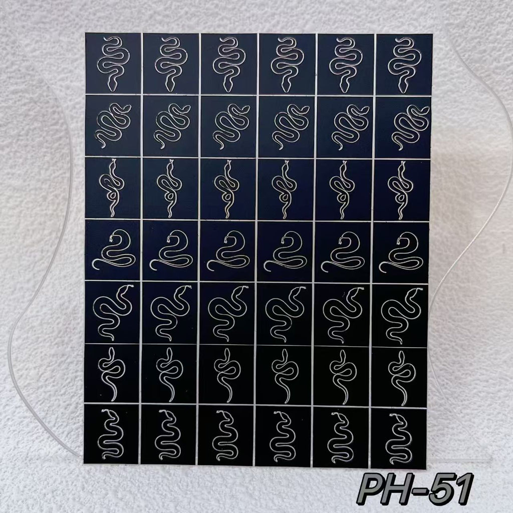 Snake Nail Stencils Stickers for Nail Art Hollow Nail Guides Decals Templates Supplies