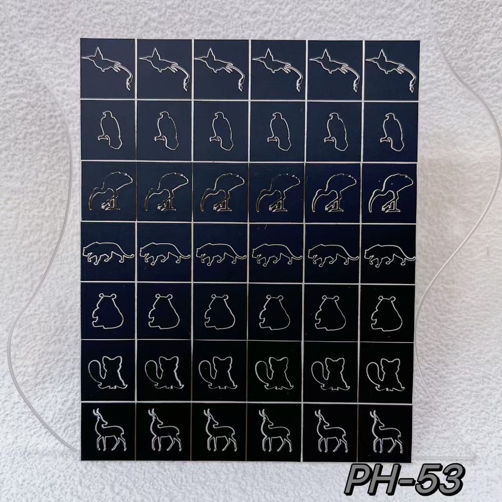 Animals Pets Nail Stencils Stickers for Nail Art Hollow Nail Guides Decals Templates Supplies