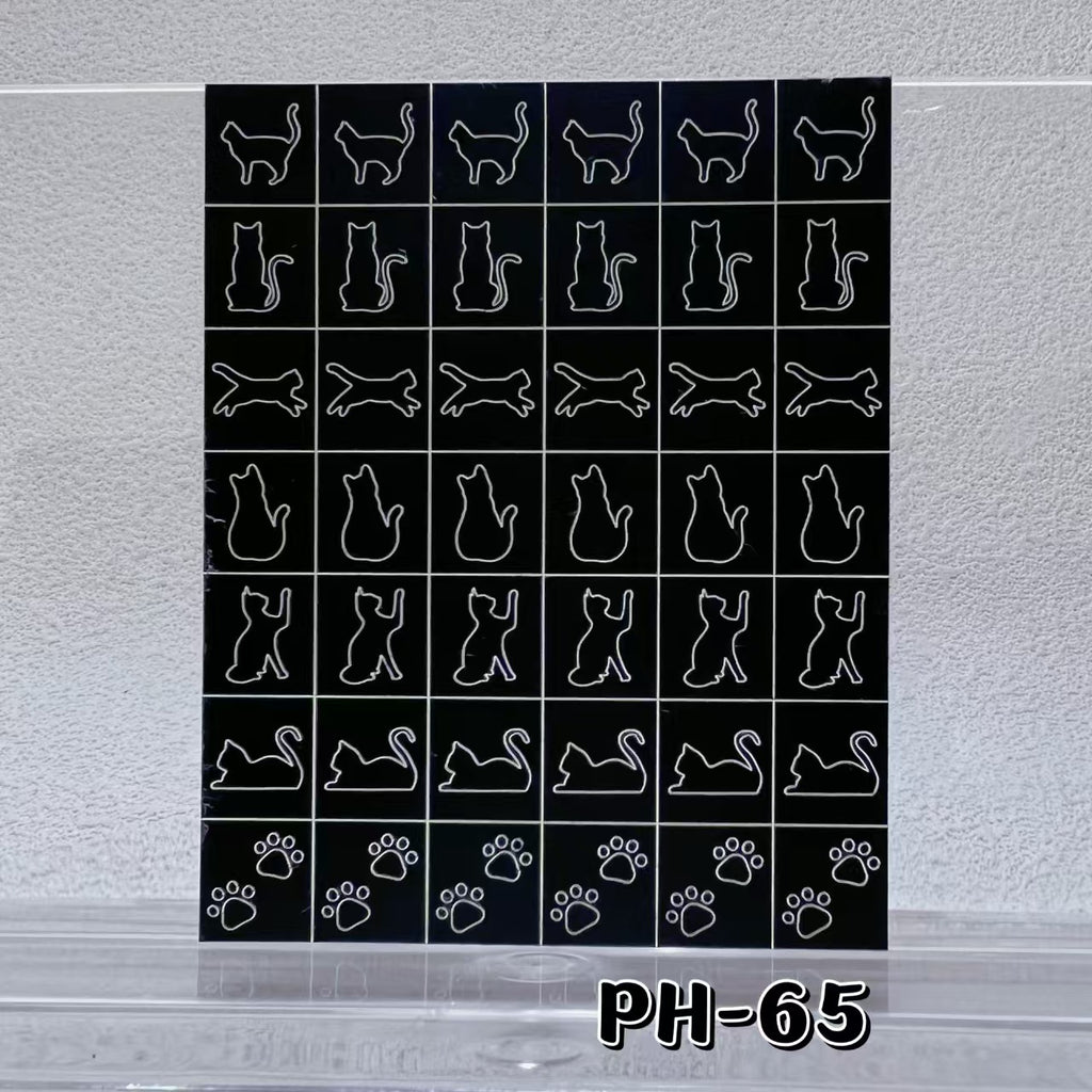 Animals Pets Nail Stencils Stickers for Nail Art Hollow Nail Guides Decals Templates Supplies