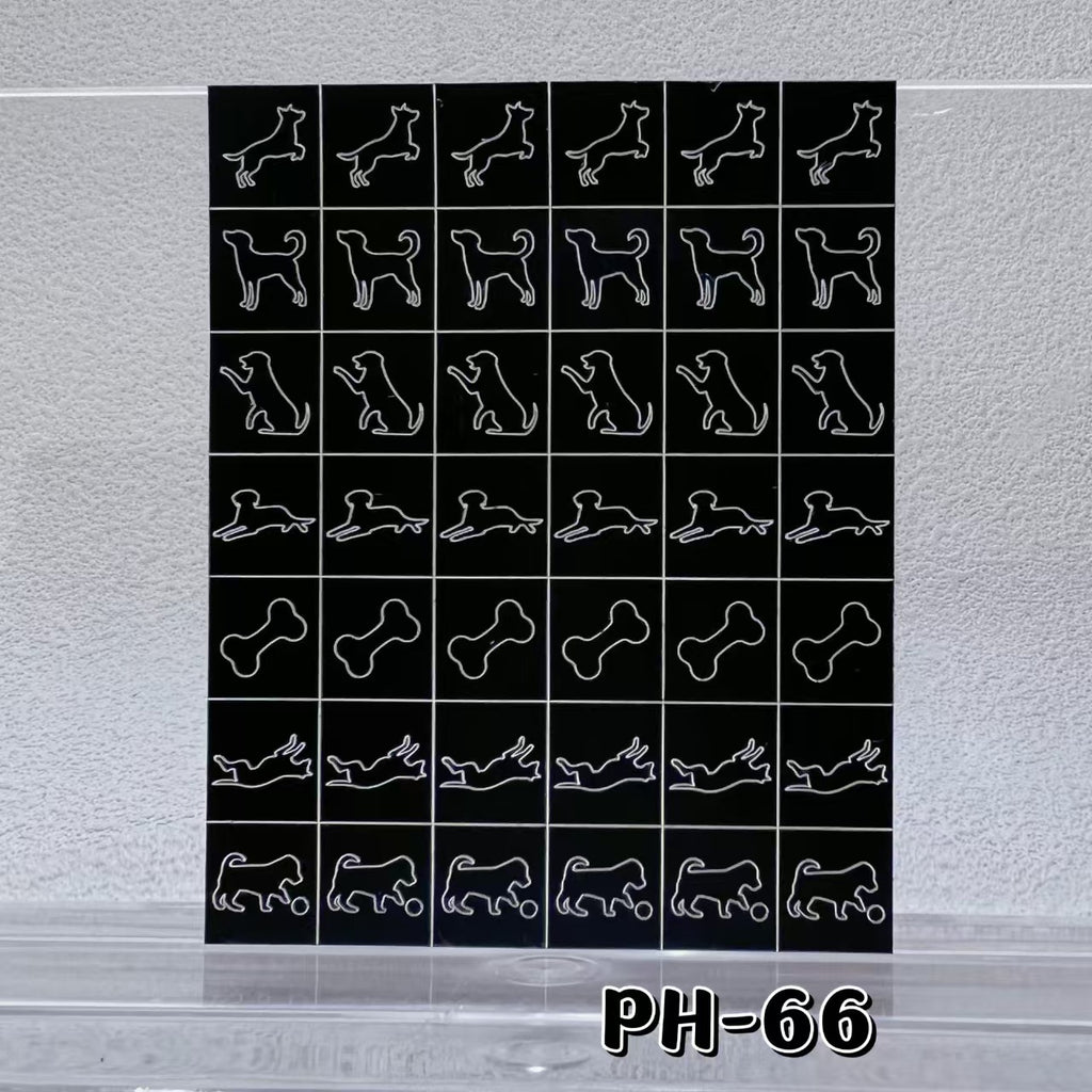 Animals Pets Nail Stencils Stickers for Nail Art Hollow Nail Guides Decals Templates Supplies