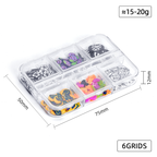 Halloween Polymer Slices - 6 Grids Multiple Shape 3D Nail Art Charms Supplies for Nails DIY Decorations