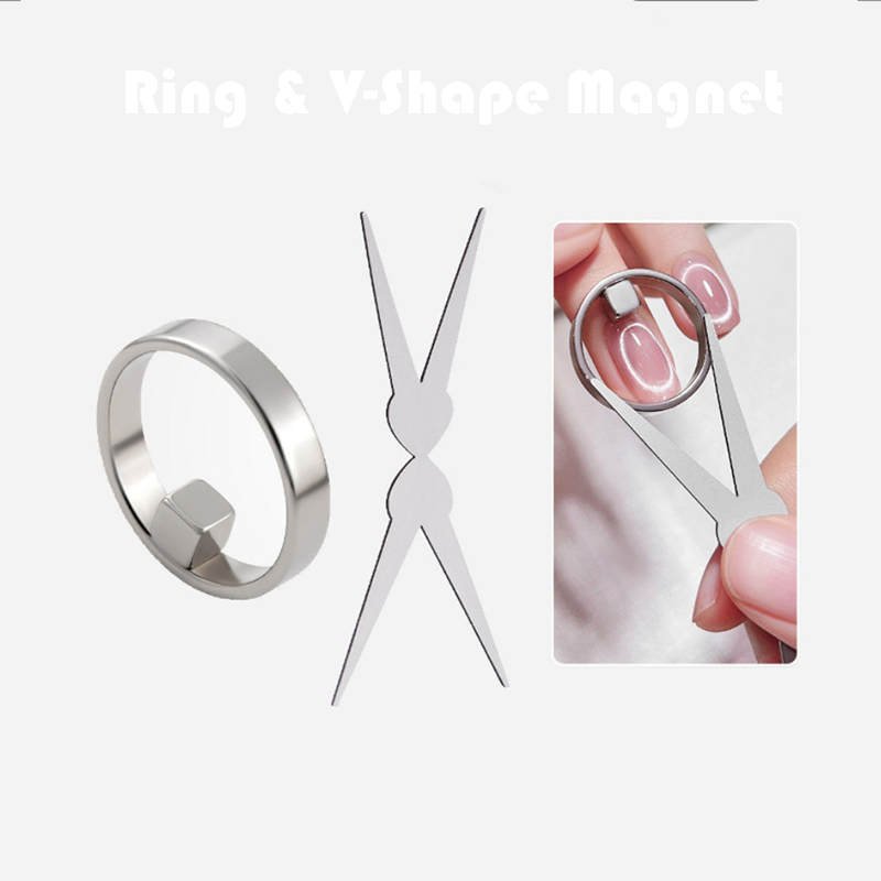 Ring Nail Magnet for Beginner Professional - Oval Effect Cat Eye Magnet Tool for Nail Art