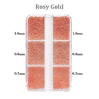 Metal Caviar Bead - 6-Grid 0.5 0.8 1.0mm Mini Small Nail Beads Metallic Alloy Nail 3D Art Accessories Charms and Gems Ball Gold Rhinestones Easy-to-Apply for Beginner Professional Creative Eye-Catching Manicures