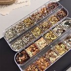 Mixed Star & Round Sequin Pack - 12 Grids Ultra-Thin Zero-Lift Engineering Nail Art Glitter Supplies for Nails DIY Decorations