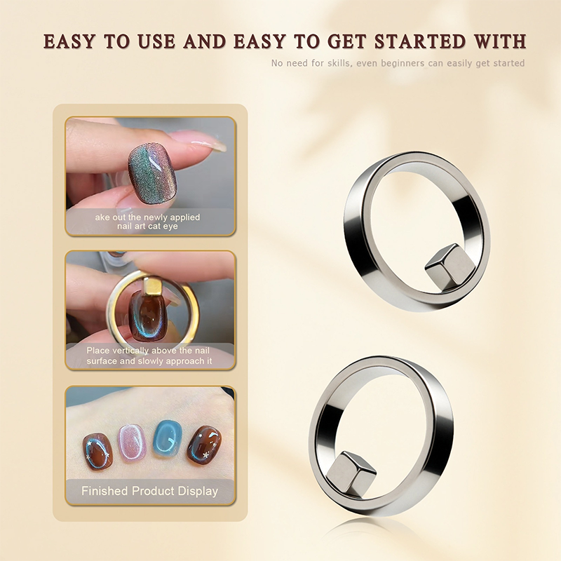 Ring Nail Magnet for Beginner Professional - Oval Effect Cat Eye Magnet Tool for Nail Art