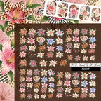 Floral Crystal Nail Transfer Stickers - Flower Cute Classic Style Patterns Self-adhesive Nail Decals Supplies for beginners easy DIY Manicure