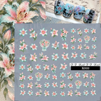 Floral Crystal Nail Transfer Stickers - Flower Cute Classic Style Patterns Self-adhesive Nail Decals Supplies for beginners easy DIY Manicure