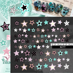 Star Crystal Nail Transfer Stickers - Cute Classic Star Style Patterns Self-adhesive Nail Decals Supplies for beginners easy DIY Manicure