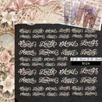 Words Crystal Nail Transfer Stickers - Cute Classic Style Words Patterns Self-adhesive Nail Decals Supplies for beginners easy DIY Manicure