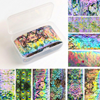 Iridescent Shell Foil Transfer - 10 Rolls/1 Box Nail Art Decals for DIY Decorations Supplies Design