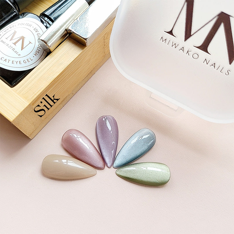 5 Colors Cat Eye Gel Nail Polish Set with 2 Pcs Magnet