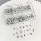 Cross Charm - 6-Grid Metallic Alloy Nail Accessories Easy-to-Apply for Creative Eye-Catching Manicures