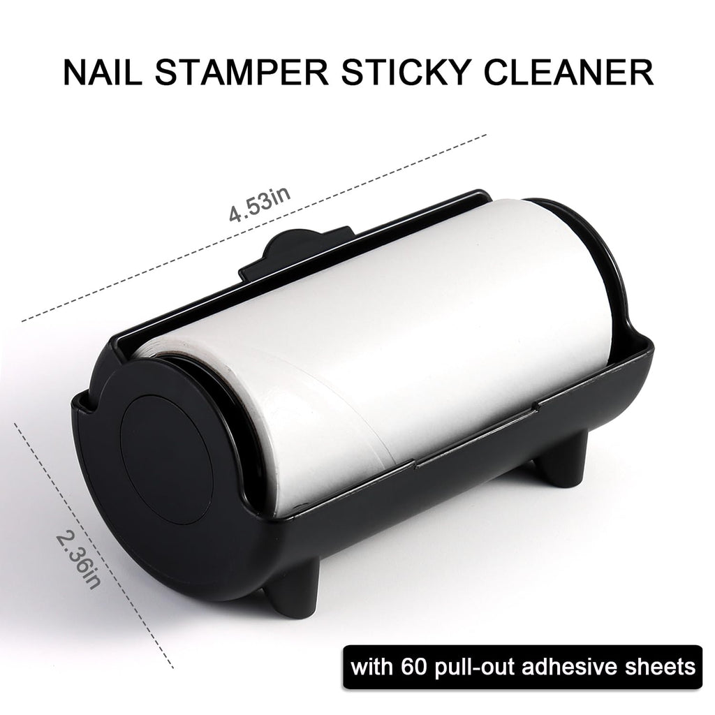 Nail Stamper Cleaner Roll - Adhesive Paper Stickers with Case for Stamping Gel Polish Removal, Lint Roll Cleaning Sheets, Nail Stamper Accessories Manicure Salon Supplies
