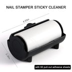 Nail Stamper Cleaner Roll - Adhesive Paper Stickers with Case for Stamping Gel Polish Removal, Lint Roll Cleaning Sheets, Nail Stamper Accessories Manicure Salon Supplies