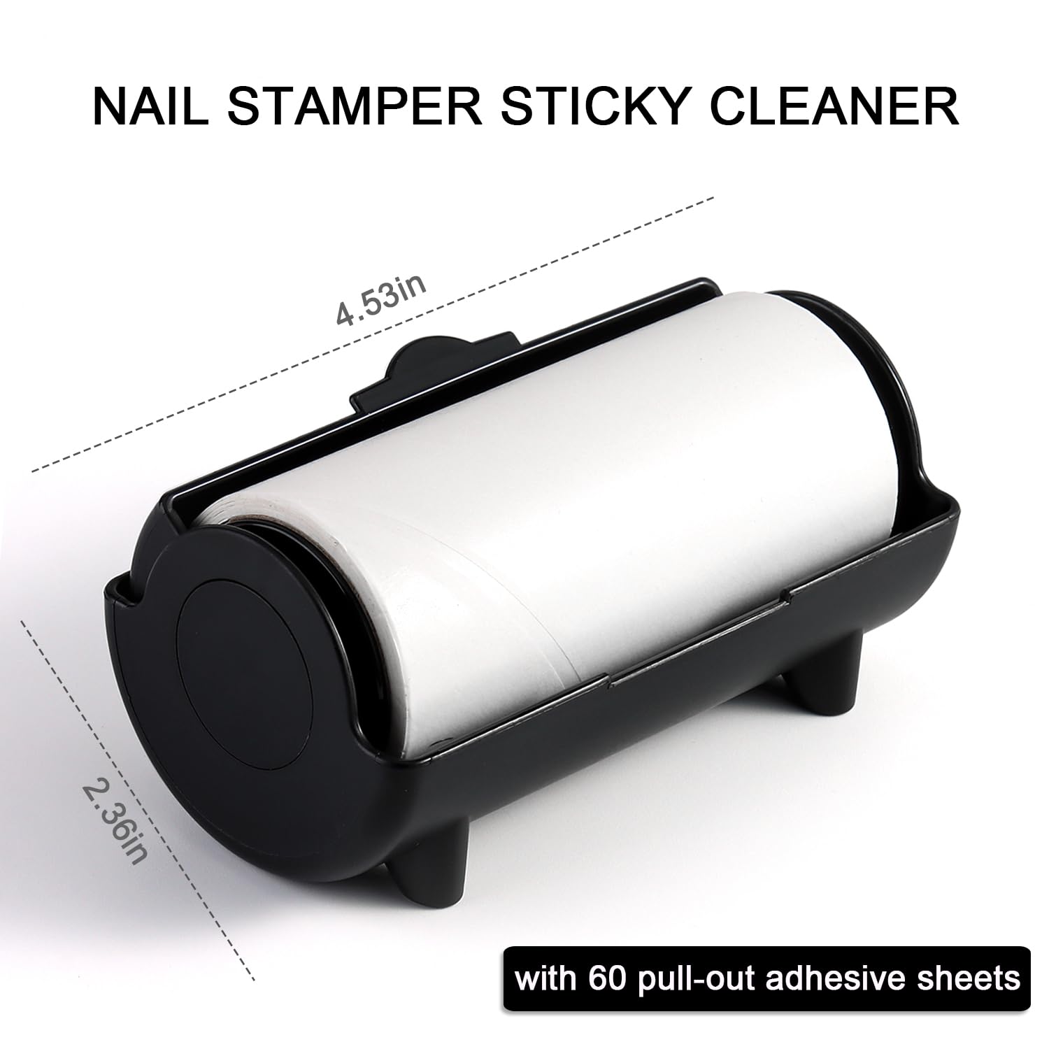 Nail Stamper Cleaner Roll - Adhesive Paper Stickers with Case for Stamping Gel Polish Removal, Lint Roll Cleaning Sheets, Nail Stamper Accessories Manicure Salon Supplies