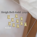 Christmas Charm - 10pcs Metallic Alloy Tree Box Mittens Nail 3D Art Accessories Easy-to-Apply for Beginner Professional Creative Eye-Catching Manicures