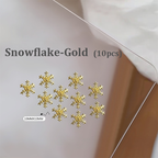 Christmas Charm - 10pcs Metallic Alloy Tree Box Mittens Nail 3D Art Accessories Easy-to-Apply for Beginner Professional Creative Eye-Catching Manicures