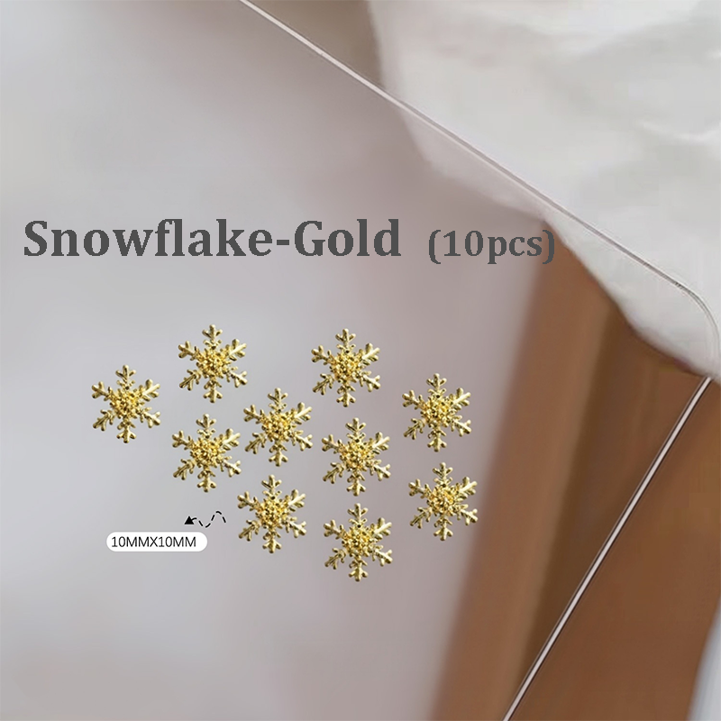 Christmas Charm - 10pcs Metallic Alloy Tree Box Mittens Nail 3D Art Accessories Easy-to-Apply for Beginner Professional Creative Eye-Catching Manicures