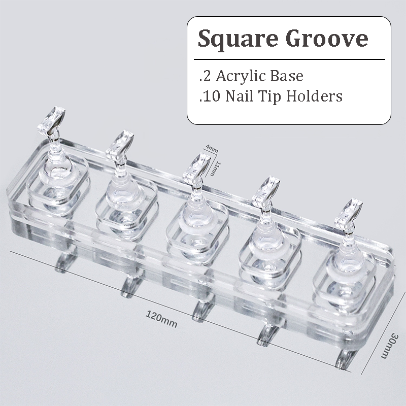 2pcs Acrylic Nail Stands -  False Nails Holder for Beginner Professional Painting Nails Practices Nail Art Kit Accessories, Clear