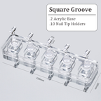 2pcs Acrylic Nail Stands -  False Nails Holder for Beginner Professional Painting Nails Practices Nail Art Kit Accessories, Clear