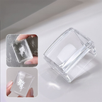 Stamper for Beginner -  Ice Cube Rectangular 25mm Wider Lager Silicone with Cap, Transparent Visible Body, No Misplacement for Stamping DIY, French Tip