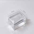 Stamper for Beginner -  Ice Cube Rectangular 25mm Wider Lager Silicone with Cap, Transparent Visible Body, No Misplacement for Stamping DIY, French Tip