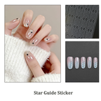 Background Guide Stickers - Butterflies Hearts Stars Cute Classic Style Patterns Self-adhesive Reusable Gel Airbrush Nail Stencils Decals Templates Supplies Vinyl for beginners easy DIY Manicure