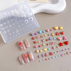 Heart Silicone Mold - Deep Groove for 3D Nail Charm Star Nail Art Sculpture Decoration Carving Templates for DIY Precise Pattern