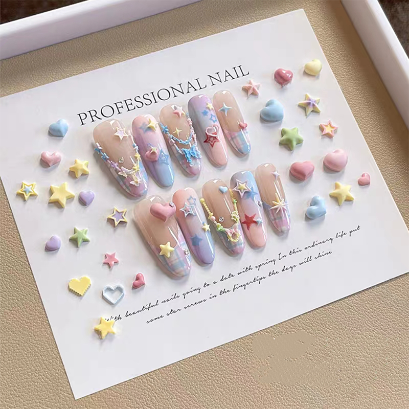 Heart Silicone Mold - Deep Groove for 3D Nail Charm Star Nail Art Sculpture Decoration Carving Templates for DIY Precise Pattern