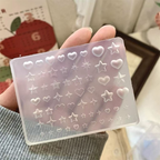 Heart Silicone Mold - Deep Groove for 3D Nail Charm Star Nail Art Sculpture Decoration Carving Templates for DIY Precise Pattern