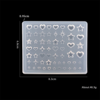 Heart Silicone Mold - Deep Groove for 3D Nail Charm Star Nail Art Sculpture Decoration Carving Templates for DIY Precise Pattern