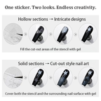 Radial Pattern Guide Stickers - Heart Star Cross Patterns Self-adhesive Reusable Gel Airbrush Nail Stencils Decals Templates Supplies Vinyl for beginners easy DIY Manicure