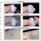 Radial Pattern Guide Stickers - Heart Star Cross Patterns Self-adhesive Reusable Gel Airbrush Nail Stencils Decals Templates Supplies Vinyl for beginners easy DIY Manicure