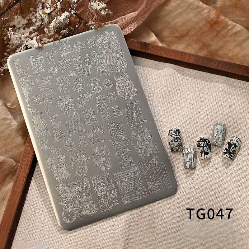 Lettering Stamping Plate - Gothic-style Fonts Nail Art for DIY Manicure Salon Design Supplies Tools
