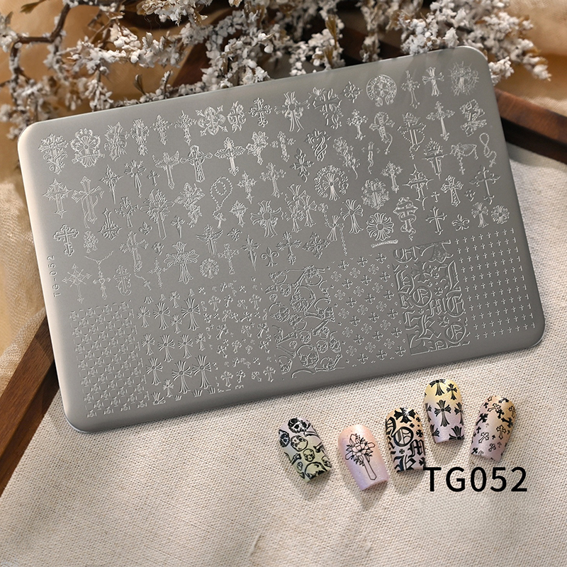 Cross Stamping Plate -Cross Nail Art for DIY Manicure Salon Design Supplies Tools
