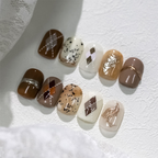 Plaid Ultra-thin Self-Adhesive Stickers - Maillard Color Collection for Fall & Winter Decals for Nail Art Decoration