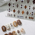 Plaid Ultra-thin Self-Adhesive Stickers - Maillard Color Collection for Fall & Winter Decals for Nail Art Decoration