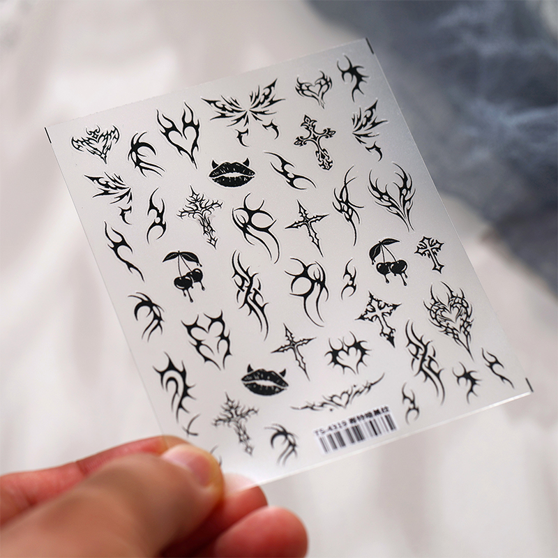 Halloween Ultra-thin Self-Adhesive Stickers - Dark Whimsical Gothic Horror Decals for Nail Art Decoration