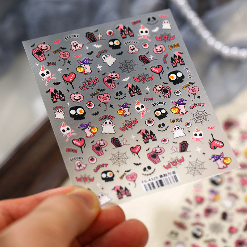Halloween Ultra-thin Self-Adhesive Stickers - Creepy Cute Spooky Kawaii Decals for Nail Art Decoration
