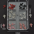 Cross Alloy With Rhinestones Charm - 6-Grid Metallic Alloy Nail Accessories Easy-to-Apply for Creative Eye-Catching Manicures