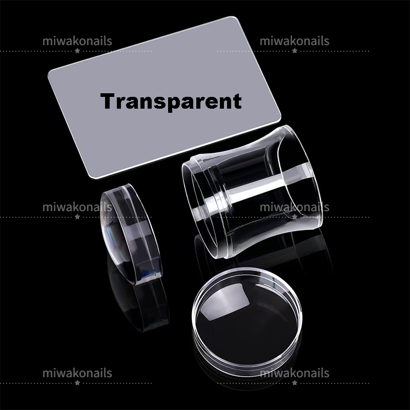 38mm Wider and Lager Nail Art Stamper, Clear Silicone Stamping Jelly with Scraper, Transparent Visible Body, No Misplacement for DIY Beginner, French Tip