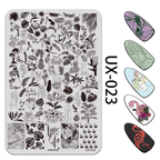 Plant Stamping Plate - Bamboo Monstera Cute Realistic style Nail Art for DIY Manicure Salon Design Supplies Tools